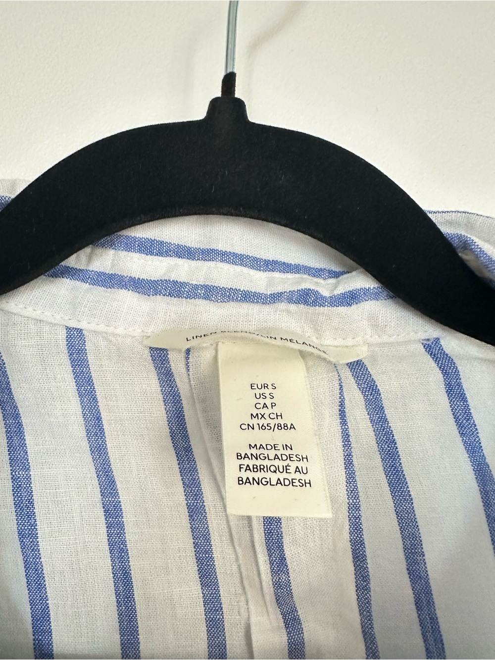 H&M Linen Blend Striped Button-Up Shirt Size Small - Picture 2 of 2